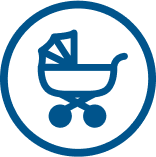 Baby carriage icon